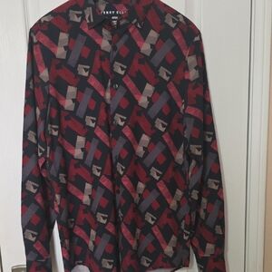 Perry Ellis Red and Black Abstract Shirt
